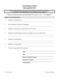 Document preview: Form 451.699-14-02 Check Verification Entities Initial Registration Form - Texas