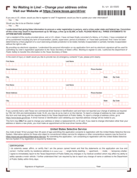 Form DL-64 Application for Change of Address or Replacement on Valid Texas Driver License (Dl), Commercial Driver License (Cdl) &amp; Identification Card (Id) - Texas, Page 2