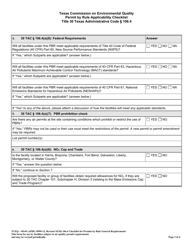 Form TCEQ-10149 Permit by Rule Applicability Checklist - Texas, Page 3