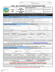Document preview: Form TCEQ-20092 Dry Cleaning Facility Registration Form - Texas