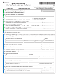 Form AP-201 Texas Application for Texas Sales and Use Tax Permit - Texas, Page 2