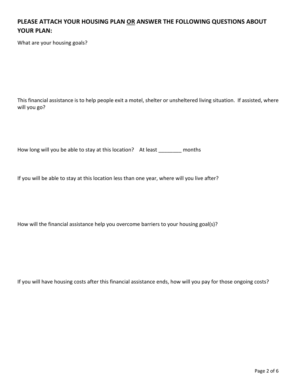 Rapid Resolution Financial Assistance Application - Vermont, Page 2