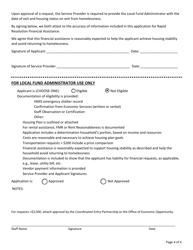Rapid Resolution Financial Assistance Application - Vermont, Page 4
