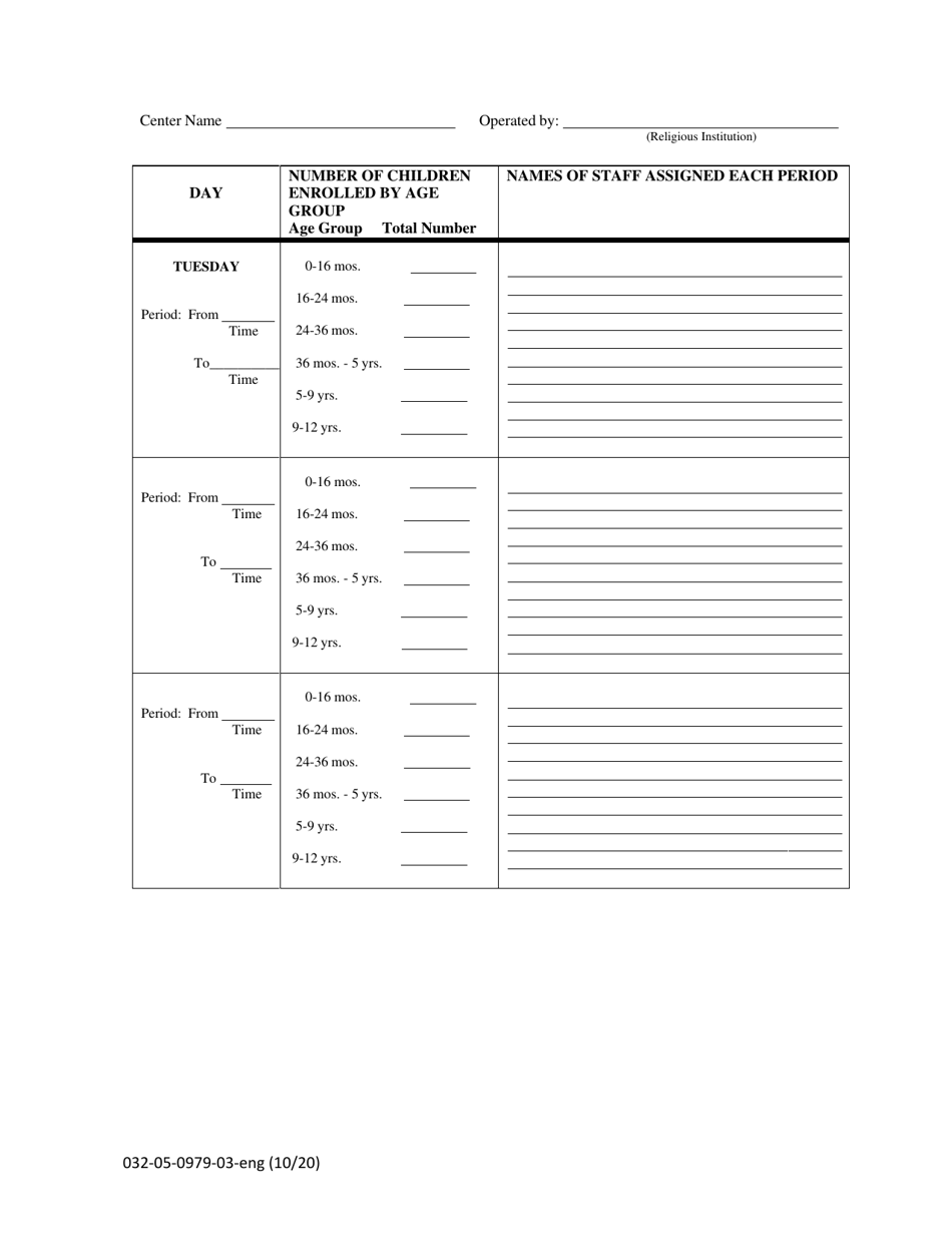 Form 032-05-0979-03-ENG Staff-Child Ratio Information Sheet - Virginia, Page 3
