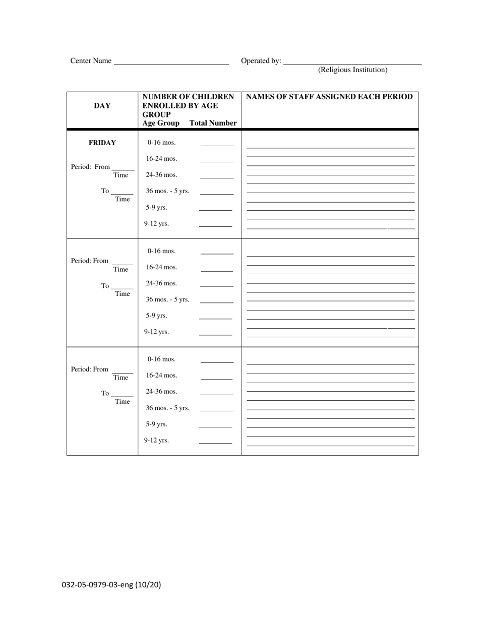 Form 032-05-0979-03-ENG Staff-Child Ratio Information Sheet - Virginia, Page 6