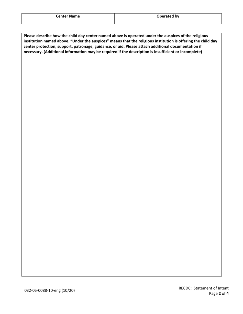 Form 032-05-0088-10-ENG Statement of Intent - Virginia, Page 2