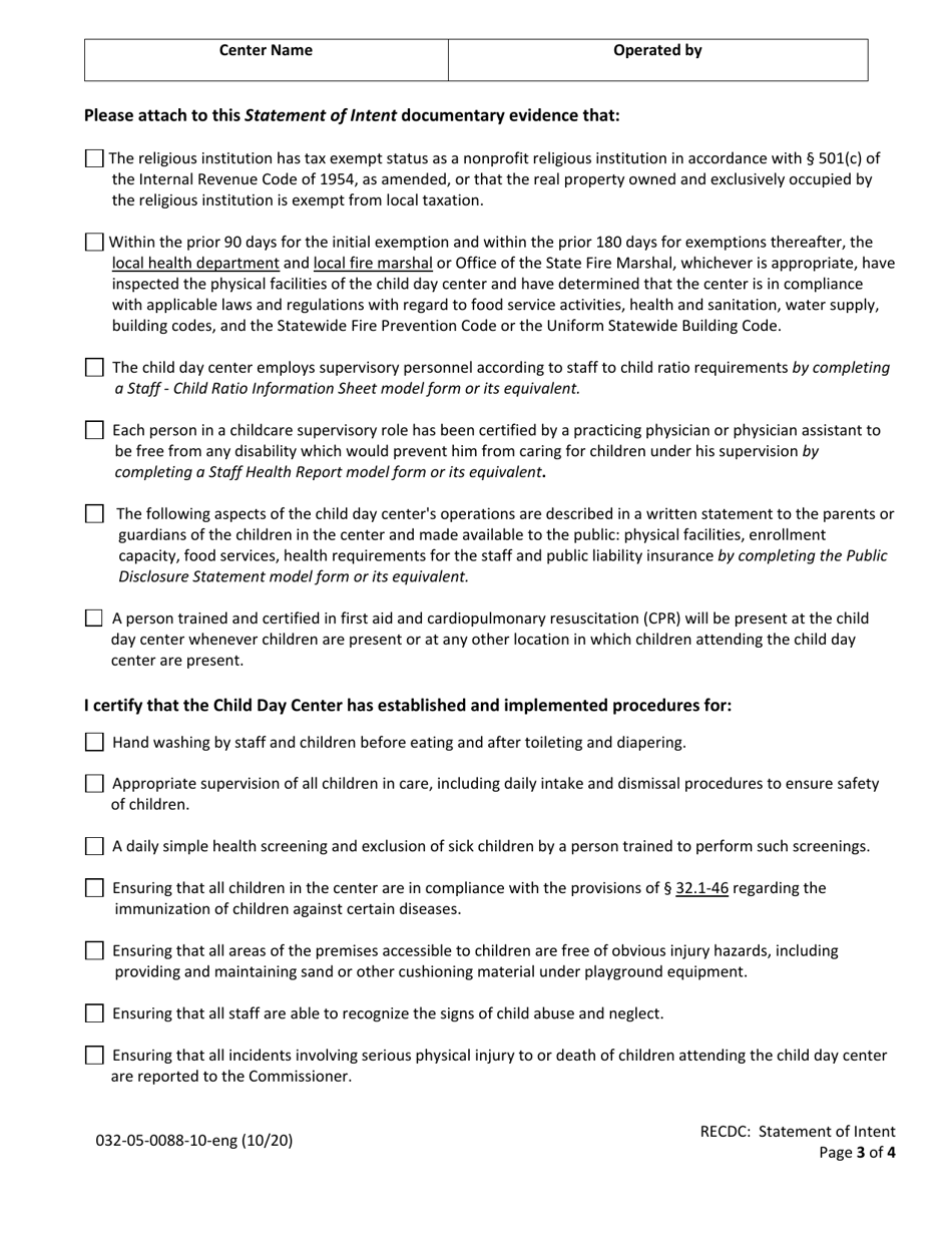 Form 032-05-0088-10-ENG Statement of Intent - Virginia, Page 3