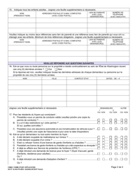 DCYF Form 10-354 Family Home Study Application - Washington (French), Page 2