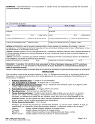 DCYF Form 10-354 Family Home Study Application - Washington (French), Page 3