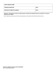 DCYF Form 15-054 Esit Notice and Consent for Evaluation/Assessment - Washington, Page 2