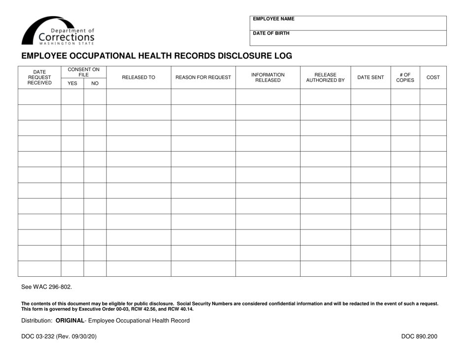 Form DOC03232 Fill Out, Sign Online and Download Printable PDF