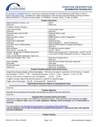 Document preview: Form DOC03-511 Position Description - Information Technology - Washington