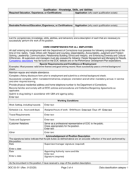 Form DOC03-511 Position Description - Information Technology - Washington, Page 3