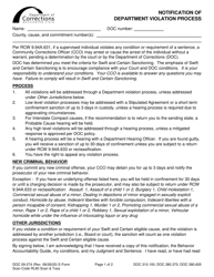 Form DOC09-274 Notification of Department Violation Process - Washington
