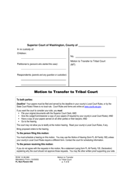 Document preview: Form FL Non-Parent440 Motion to Transfer to Tribal Court - Washington