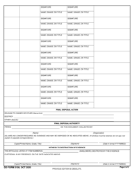 DD Form 3108 Cbrn Sample Documentation and Chain of Custody, Page 2