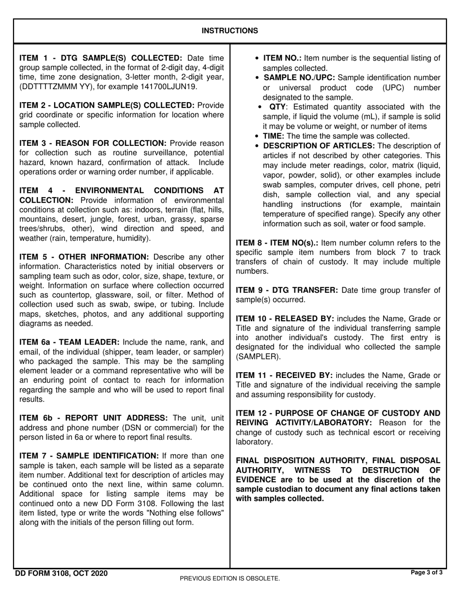 DD Form 3108 Fill Out Sign Online And Download Fillable PDF