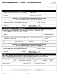 Form RCMP GRC5614E Application for Renewal of a Firearms Licence for an Individual - Canada, Page 5