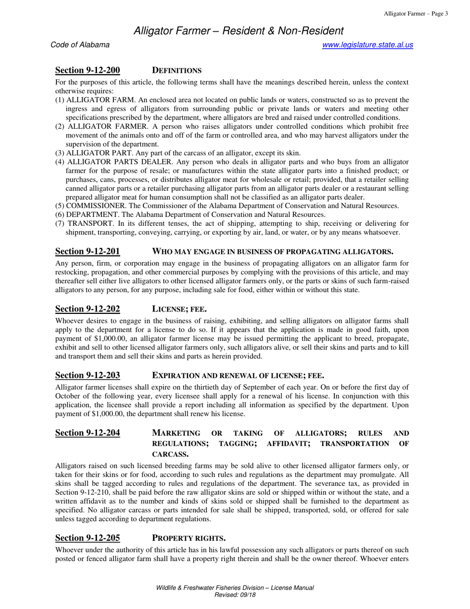 Alligator Farmer License - Alabama, Page 3