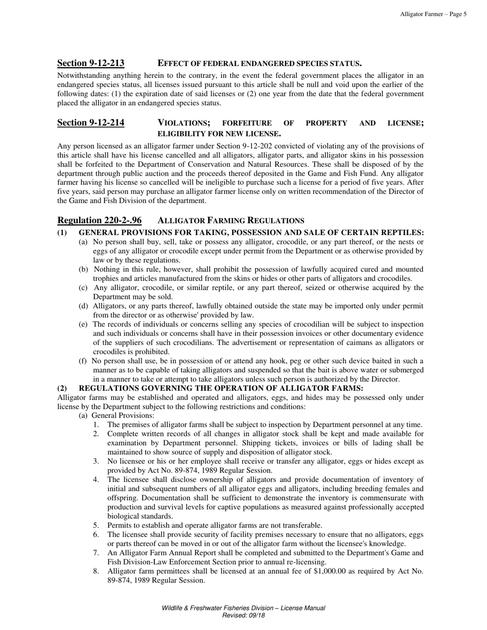 Alligator Farmer License - Alabama, Page 5