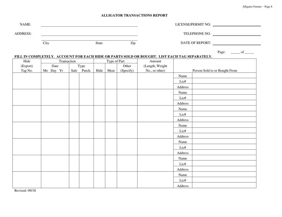 Alligator Farmer License - Alabama, Page 8