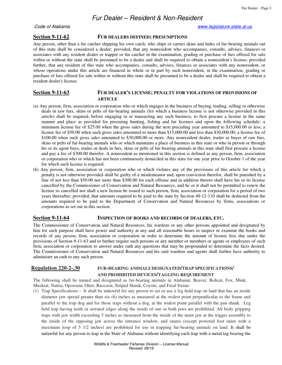 Fur Dealer License - Alabama, Page 3