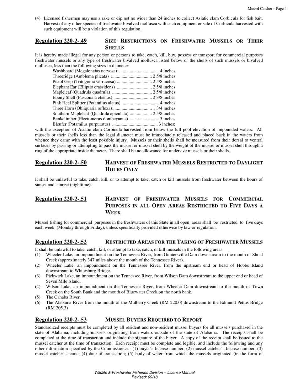 Mussel Catcher License - Alabama, Page 4