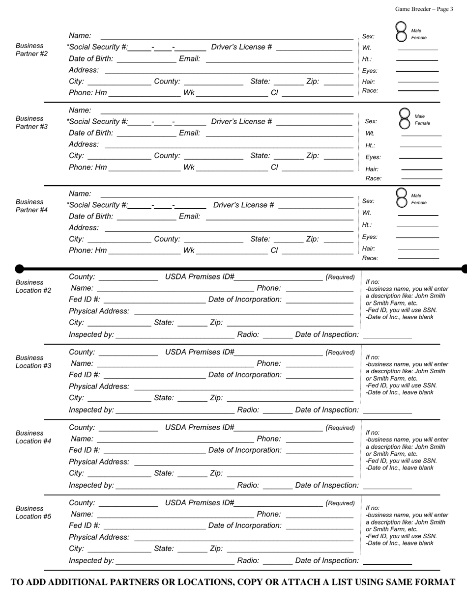 Game Breeder License - Alabama, Page 3