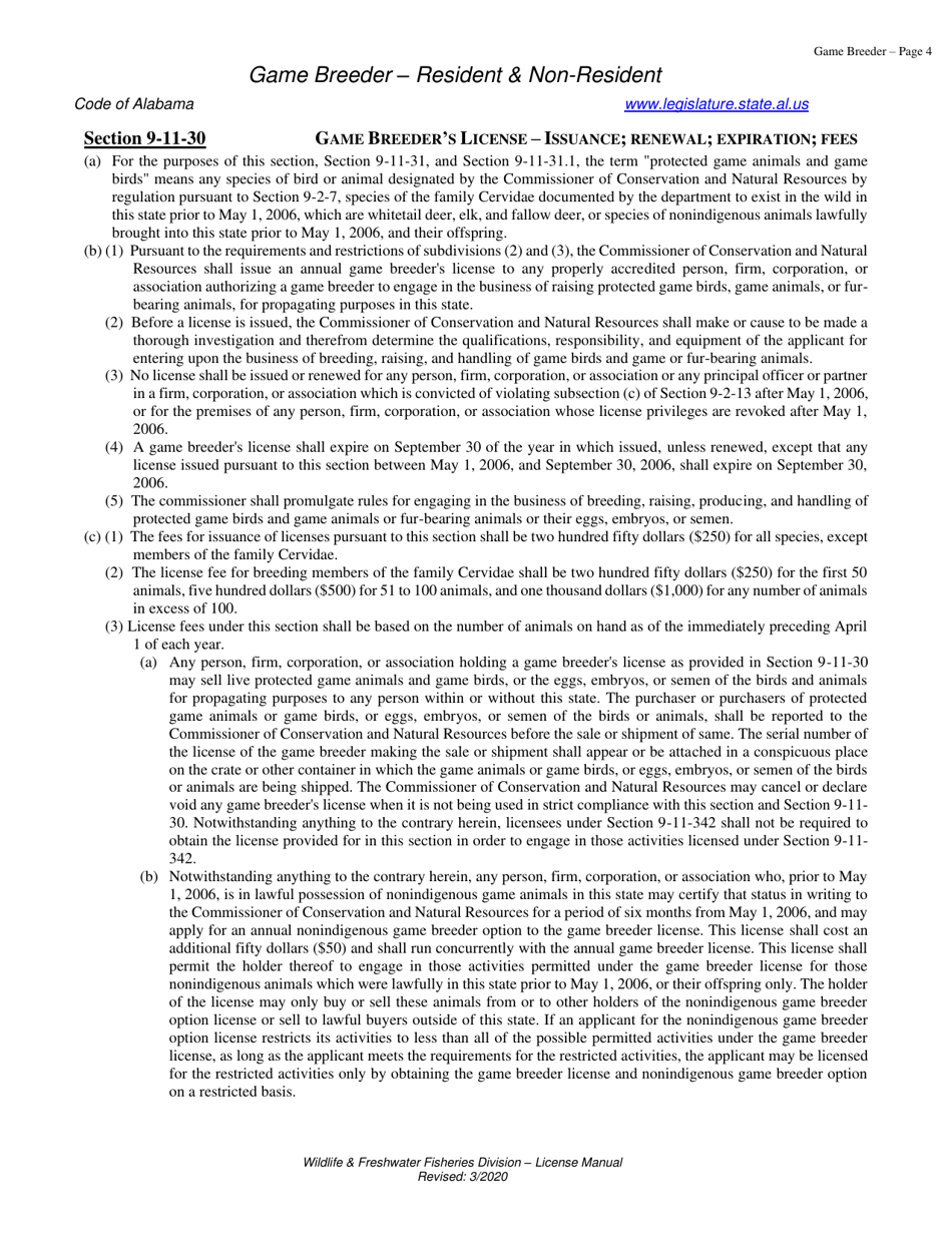Game Breeder License - Alabama, Page 4