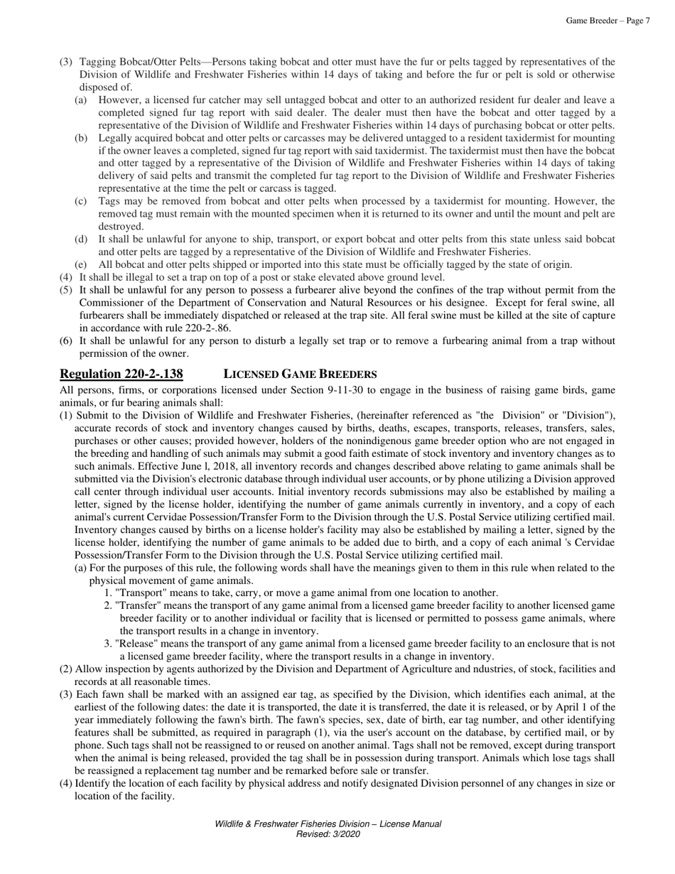 Game Breeder License - Alabama, Page 7