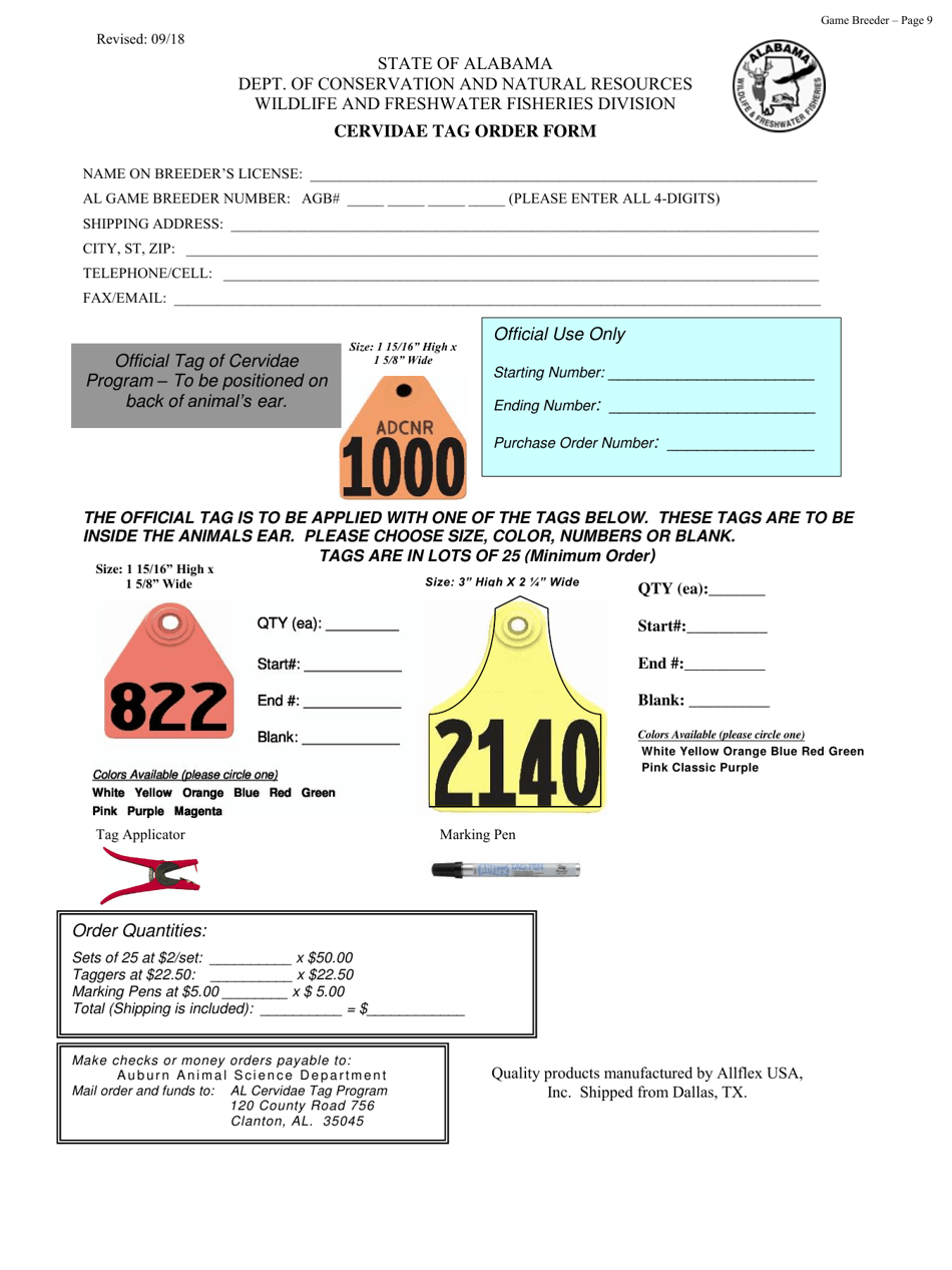 Game Breeder License - Alabama, Page 9
