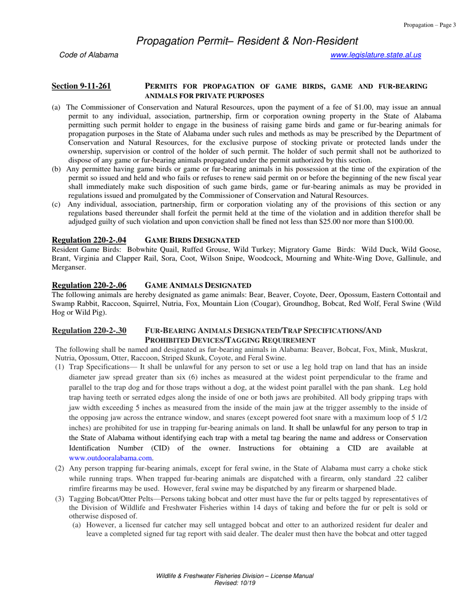 Propagation Permit - Alabama, Page 3