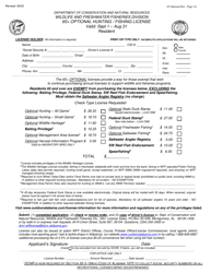 65+ Optional Hunting/Fishing License - Resident - Alabama, Page 2