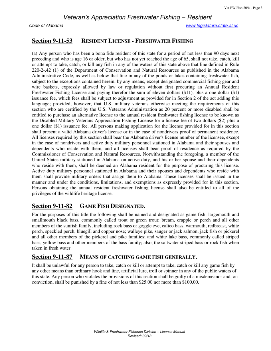 Disabled Military Veterans Appreciation Annual Freshwater Fishing License - Alabama, Page 4