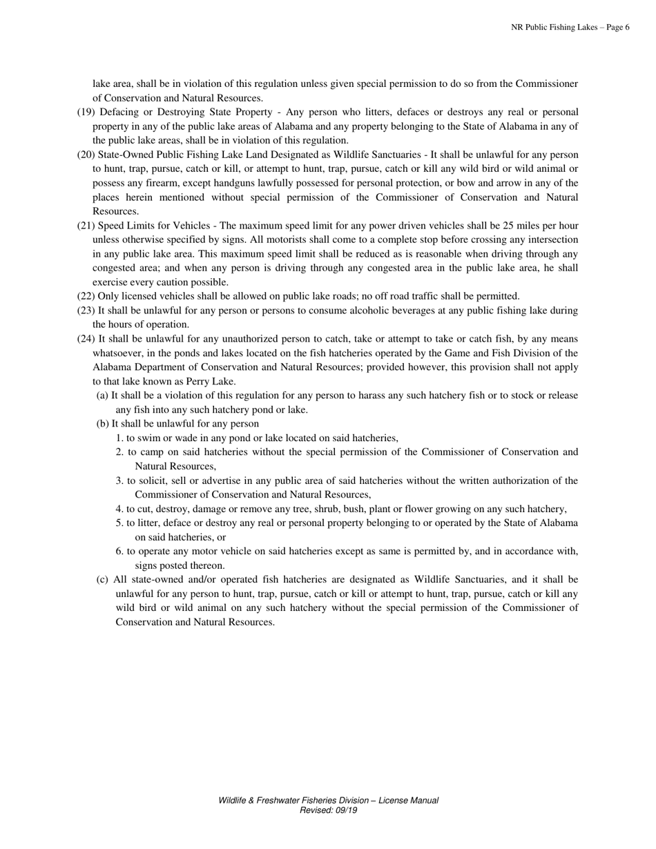 Public Fishing Lakes License - Non-resident - Alabama, Page 7