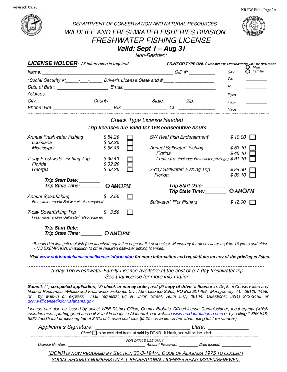 Freshwater Fishing License - Non-resident - Alabama, Page 3