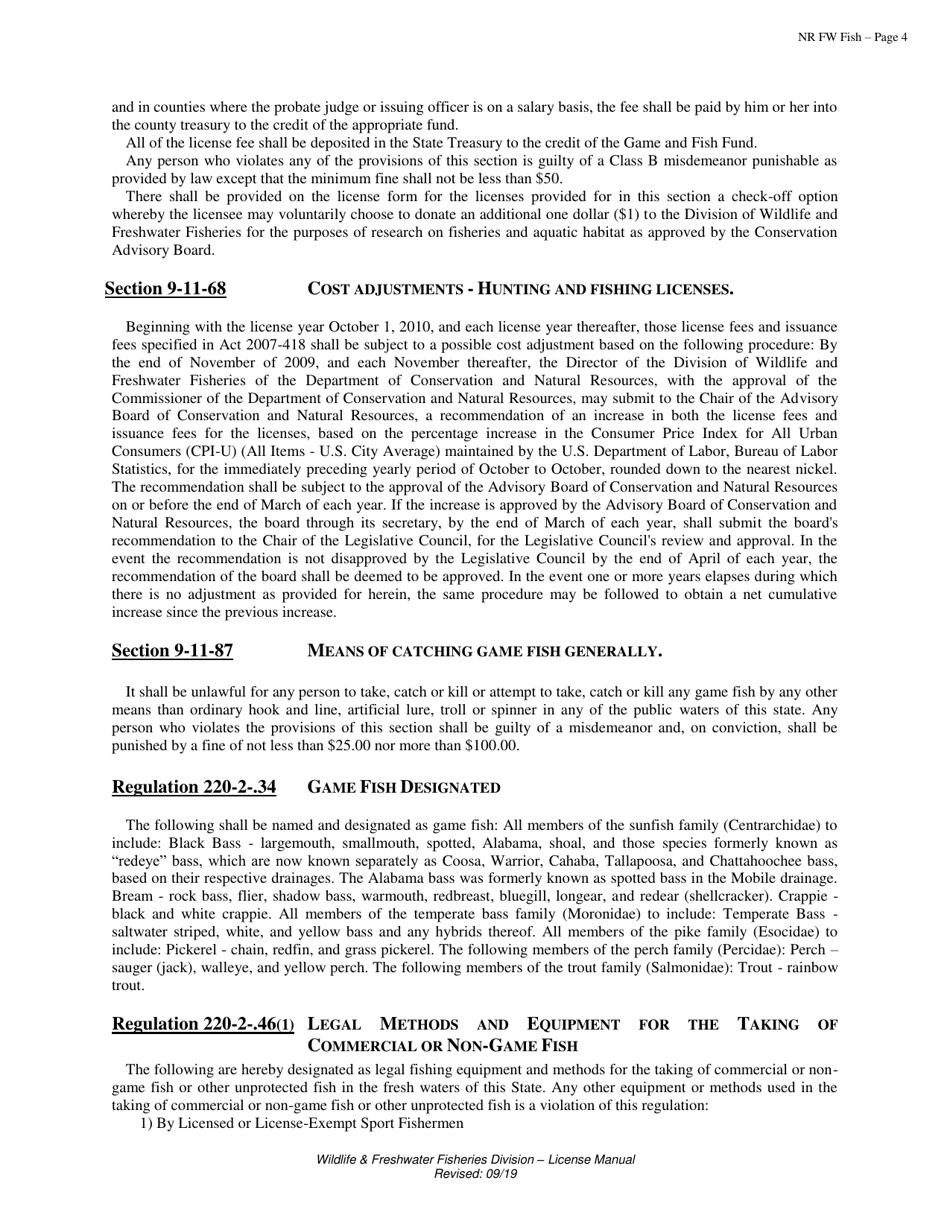 Freshwater Fishing License - Non-resident - Alabama, Page 6