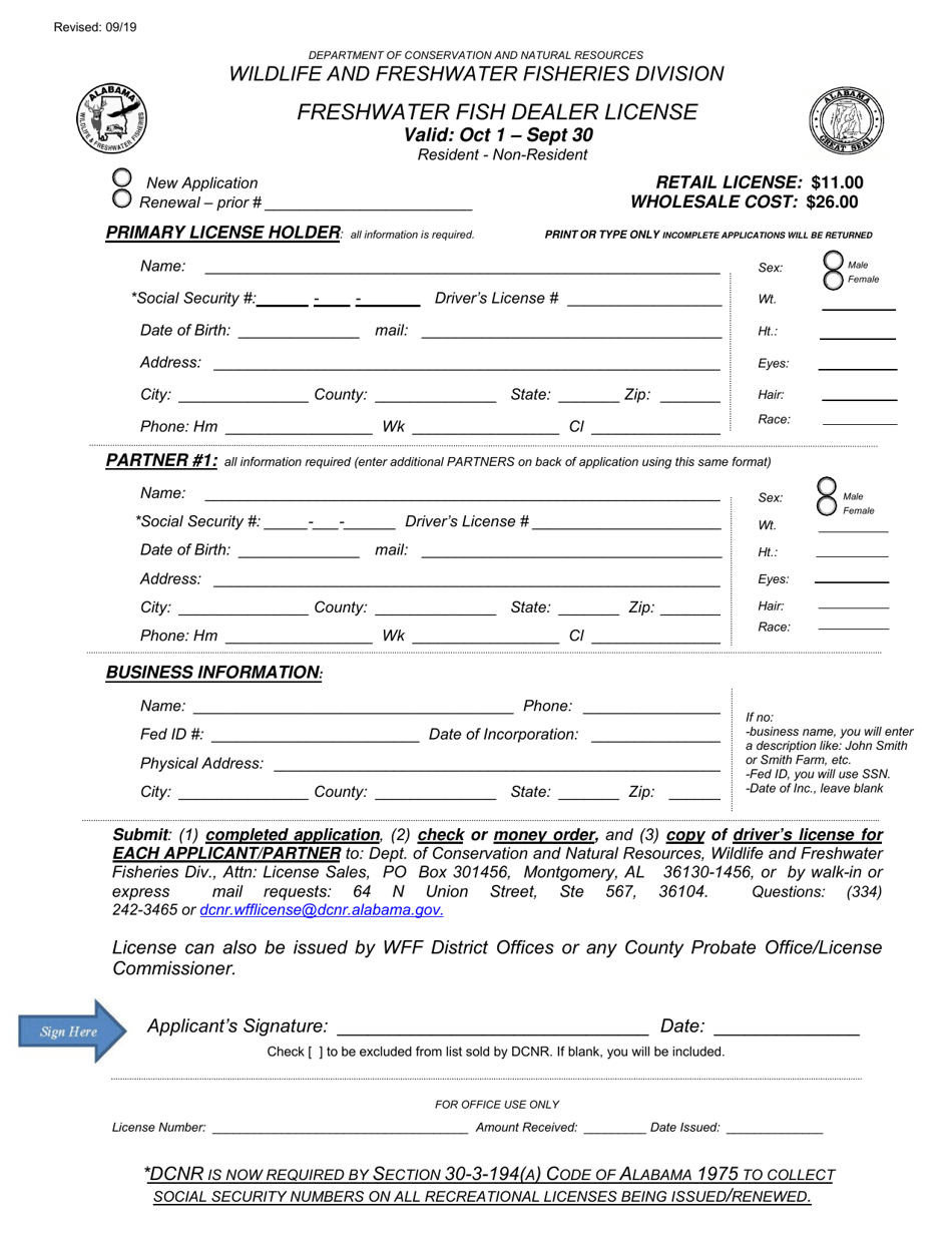 Freshwater Fish Dealer License - Alabama, Page 2