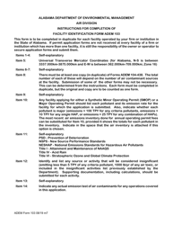 ADEM Form 103 Construction/Operating Permit Application Facility Identification Form - Alabama