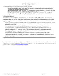ADEM Form 015 Processing and Recycling General Information - Alabama, Page 3