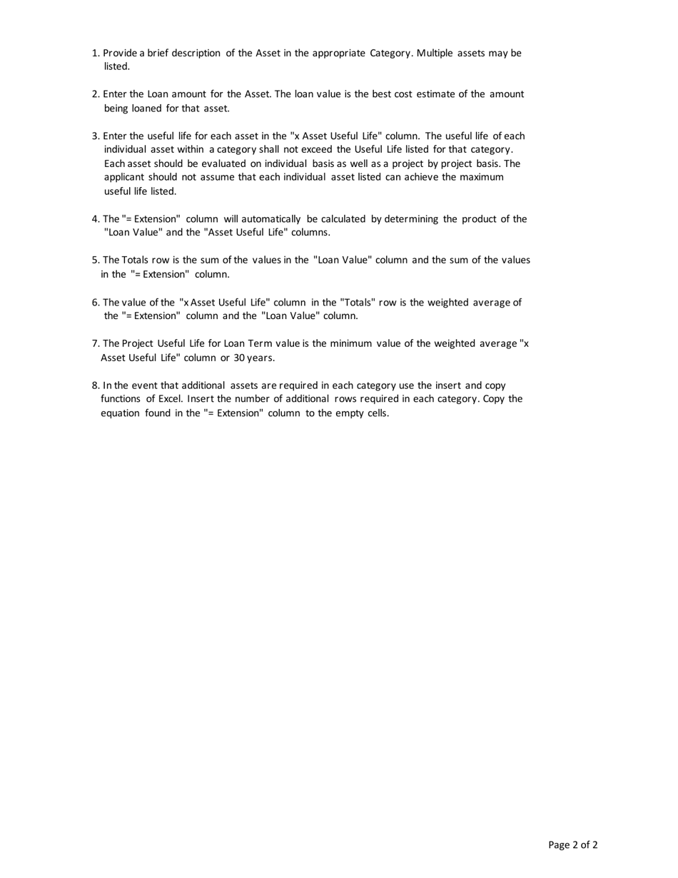 Cwsrf Extended Financing Worksheet - Alabama, Page 2