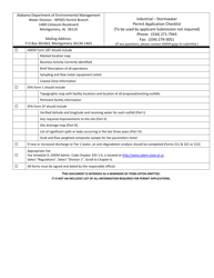 Document preview: Industrial - Stormwater Permit Application Checklist - Alabama