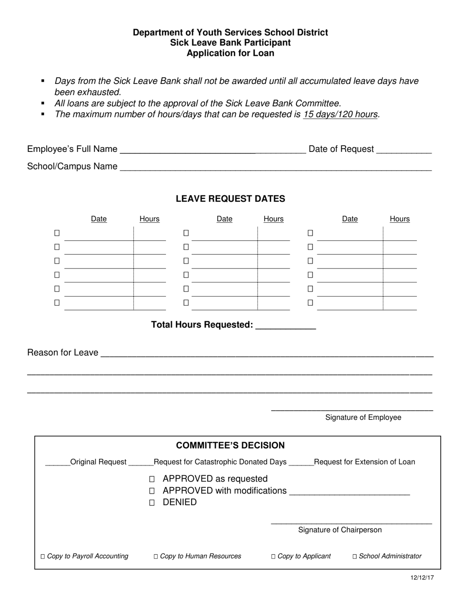 Sick Leave Bank Participant Application for Loan - Alabama, Page 1