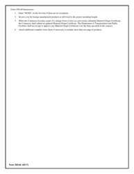 Form 25D-60 Material Origin Certificate - Alaska, Page 2