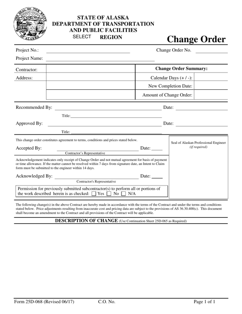 Form 25D-68 Change Order - Alaska