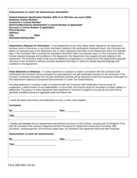 Form 25D-42 Contractor Self Certification for Subcontractors and Lower Tier Subcontractors - Alaska, Page 2