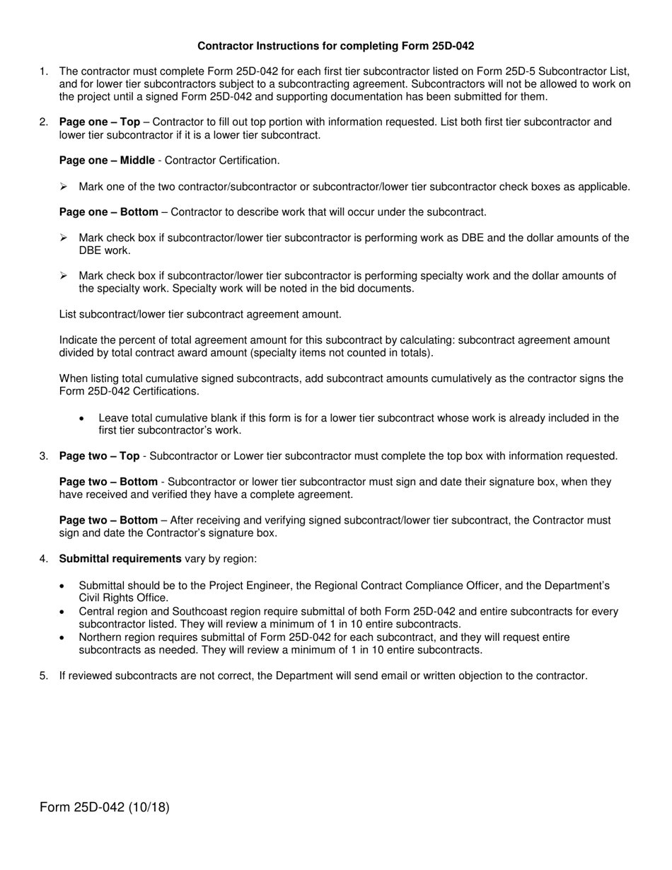 Form 25D-42 Contractor Self Certification for Subcontractors and Lower Tier Subcontractors - Alaska, Page 3