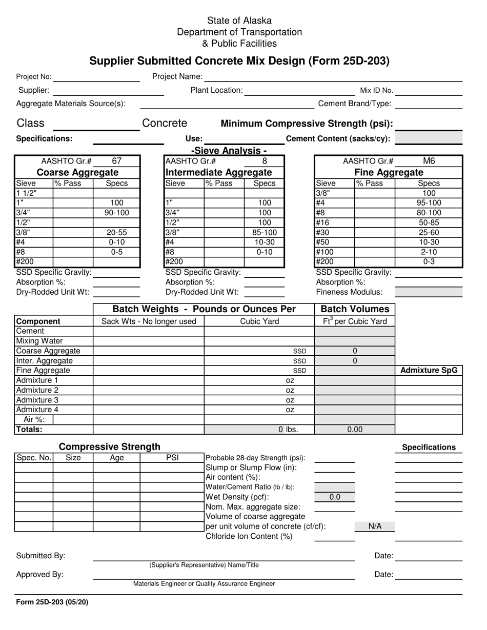 Form 25D203 Fill Out, Sign Online and Download Printable PDF, Alaska