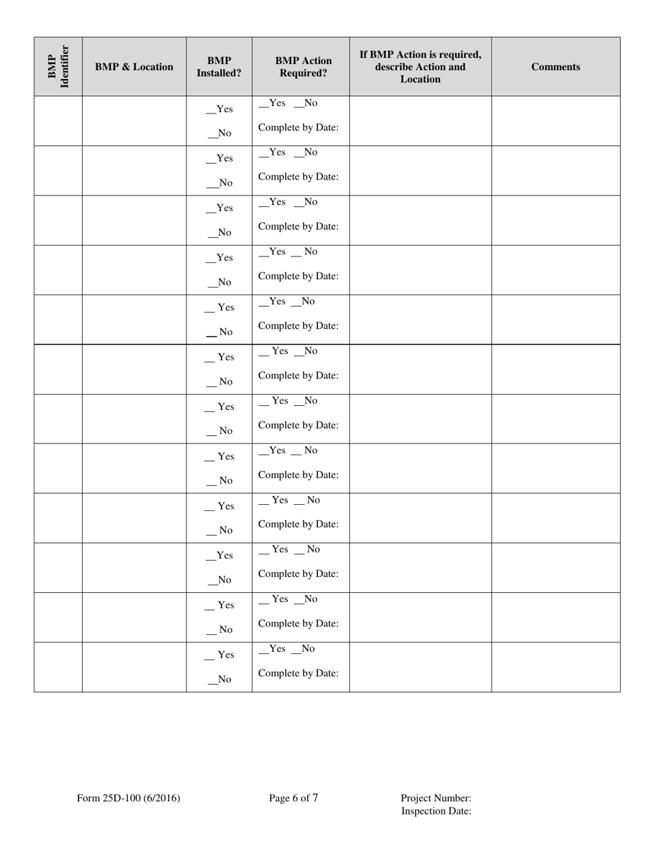 Form 25D-100 Swppp Construction Site Inspection Report - Alaska, Page 6