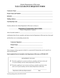 Document preview: Tax Clearance Request Form - Alaska